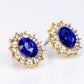 Schmuckgarnitur aus aus goldplattierter Legierung mit blauem Emporia®-Kristall und weißem Emporia® Kristall
