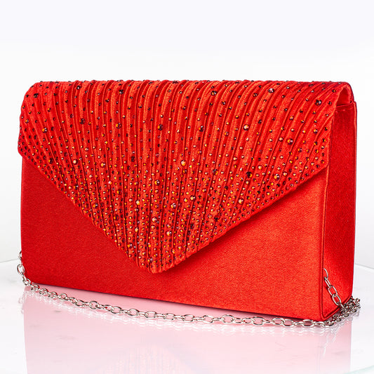 Tasche aus goldplattierter Legierung mit rotem Emporia®-Kristall und weißem Emporia® Kristall