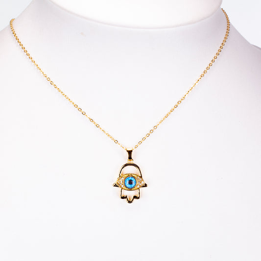Halskette aus goldplattierter Legierung mit Emaille