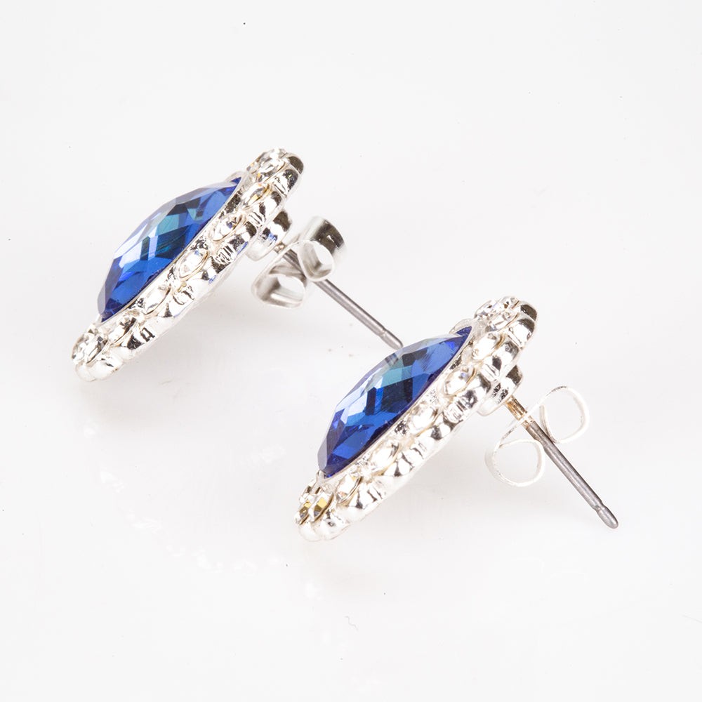 Schmuckgarnitur aus aus goldplattierter Legierung mit Perle und blauem Emporia®-Kristall 4 