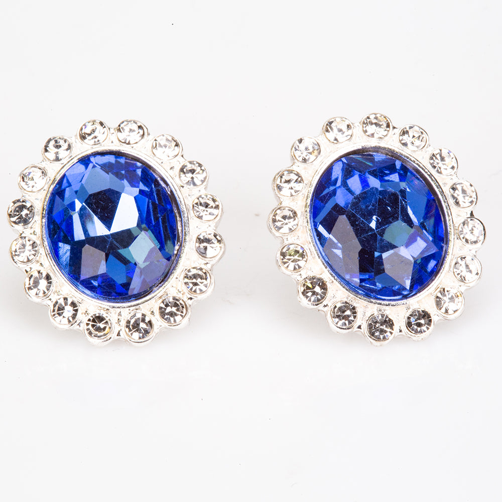 Schmuckgarnitur aus aus goldplattierter Legierung mit Perle und blauem Emporia®-Kristall