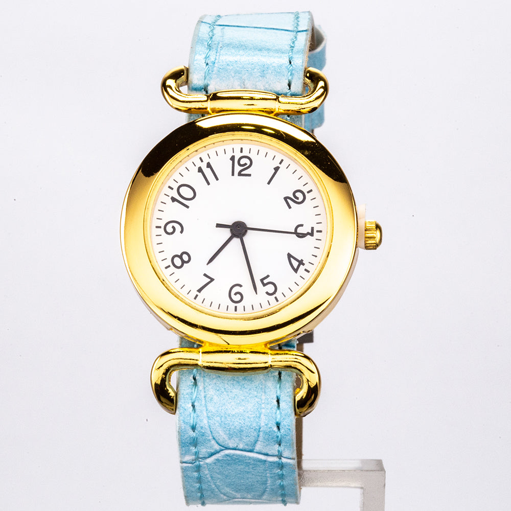 Uhr aus goldplattierter Legierung mit weißem Emporia® Kristall 1 