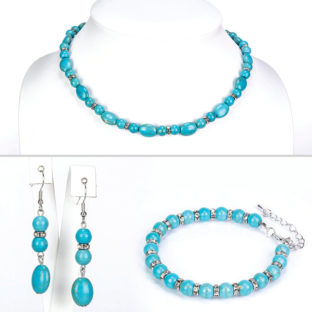 Schmuckgarnitur aus aus goldplattierter Legierung mit Türkis 1 