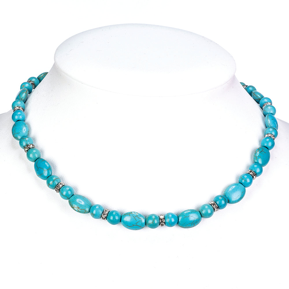 Schmuckgarnitur aus aus goldplattierter Legierung mit Türkis