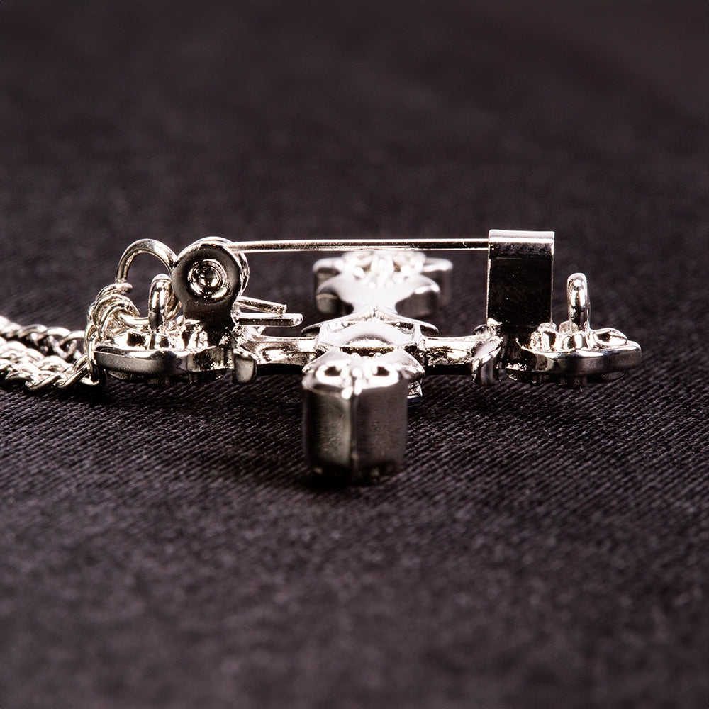 Brosche aus goldplattierter Legierung mit weißem Emporia® Kristall 3 