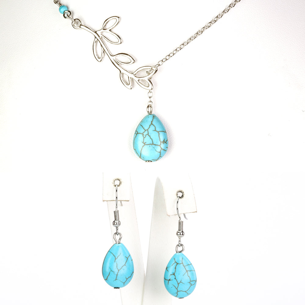 Schmuckgarnitur aus aus goldplattierter Legierung mit Türkis 1 