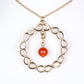 Schmuckgarnitur aus aus goldplattierter Legierung mit rotem Achat und Amethyst