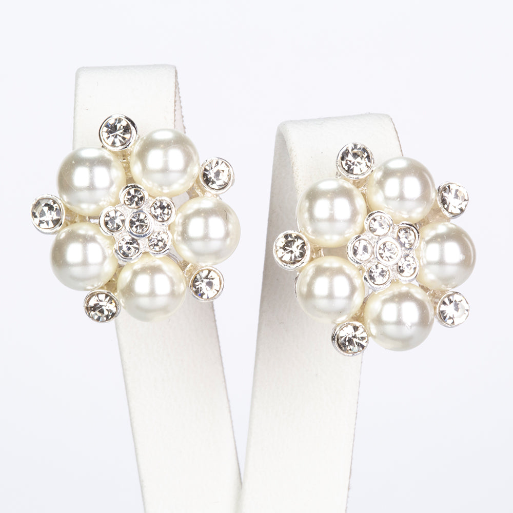 Schmuckgarnitur aus aus goldplattierter Legierung mit Glasperle und weißem Emporia® Kristall 2 