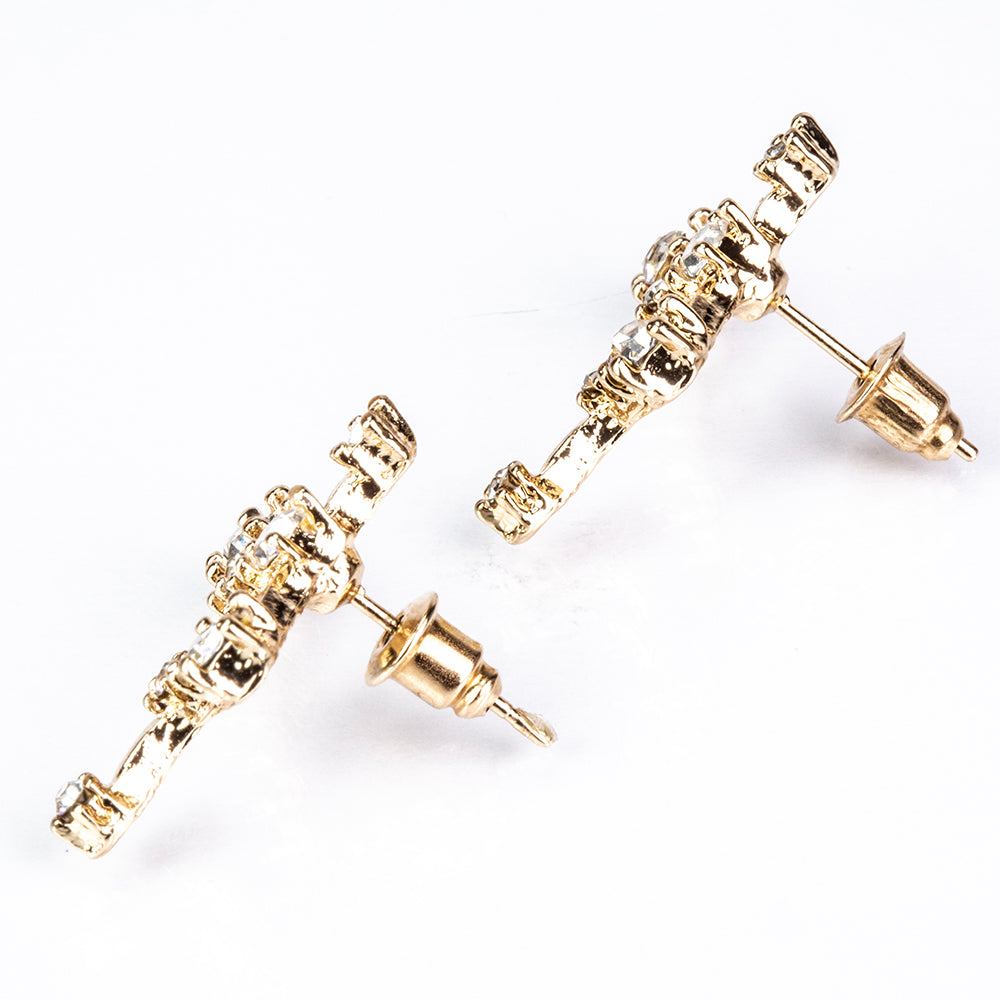 Ohrringe aus goldplattierter Legierung mit weißem Emporia® Kristall 5 