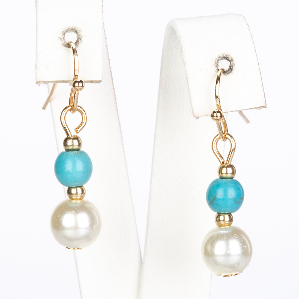 Schmuckgarnitur aus aus goldplattierter Legierung mit Türkis 3 