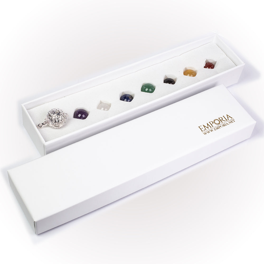 Halskette aus goldplattierter Legierung mit Amethyst und Lapislazuli 1 