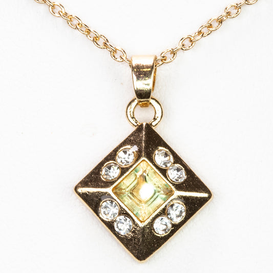 Halskette aus goldplattierter Legierung mit Zitrin und weißem Emporia® Kristall
