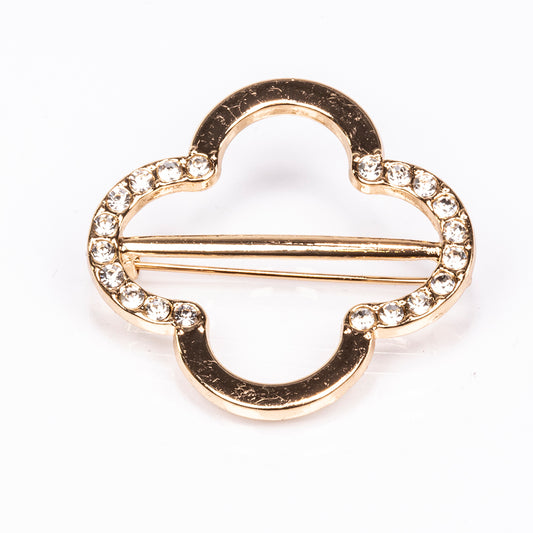 Schmuckgarnitur aus aus goldplattierter Legierung mit weißem Emporia® Kristall