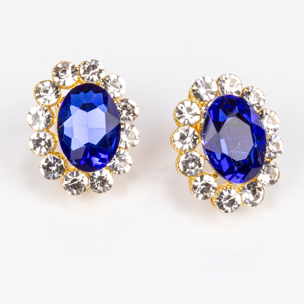 Schmuckgarnitur aus aus goldplattierter Legierung mit blauem Emporia®-Kristall und weißem Emporia® Kristall