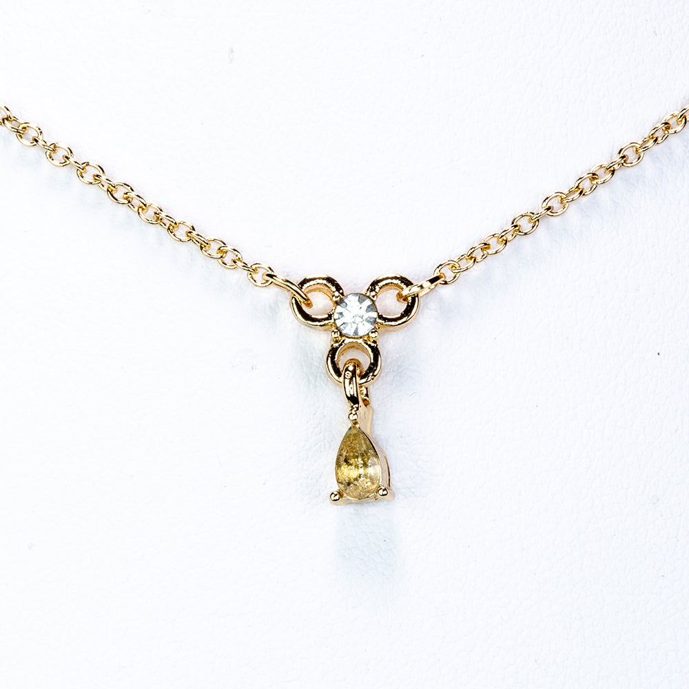 Halskette aus goldplattierter Legierung mit weißem Emporia® Kristall