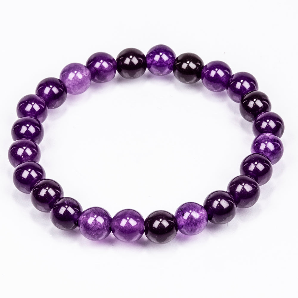 Schmuckgarnitur aus künstlicher Perle mit Amethyst und grünem Aventurin