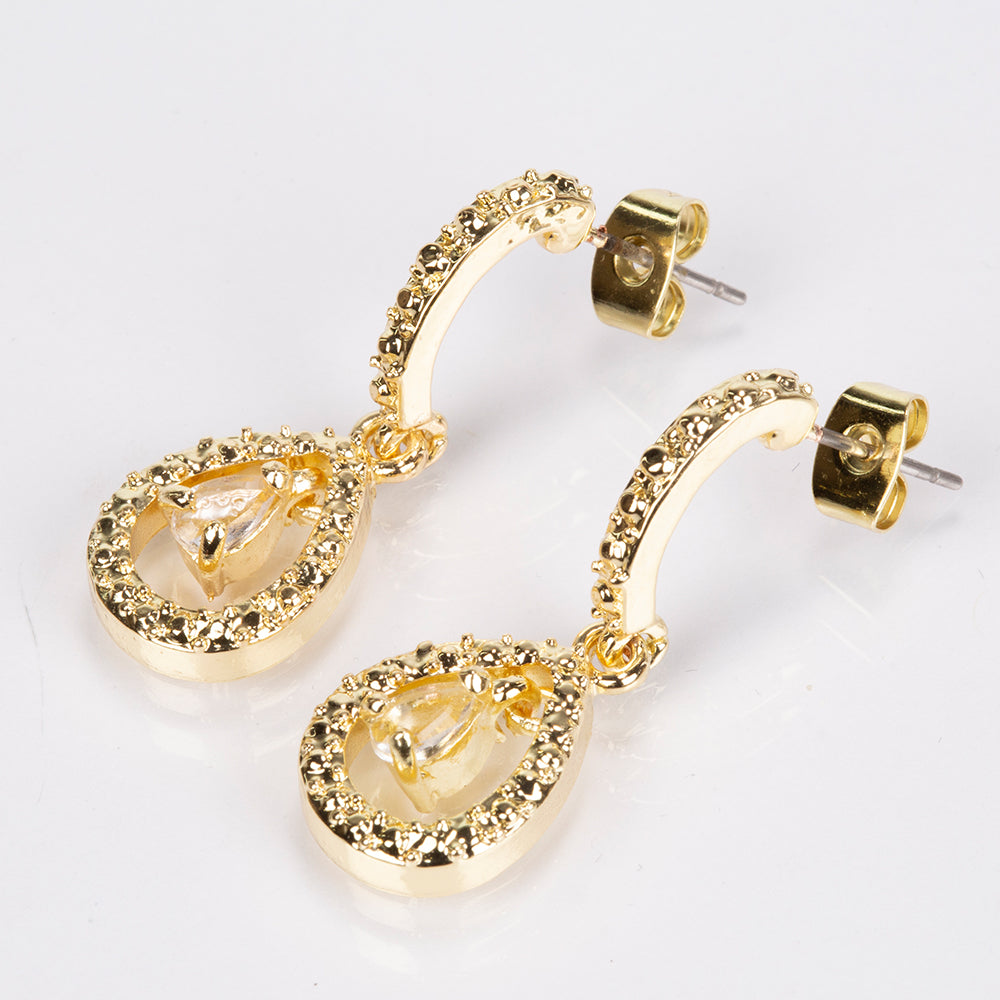 Uhr aus goldplattierter Legierung mit Rubin und weißem Emporia® Kristall 2 