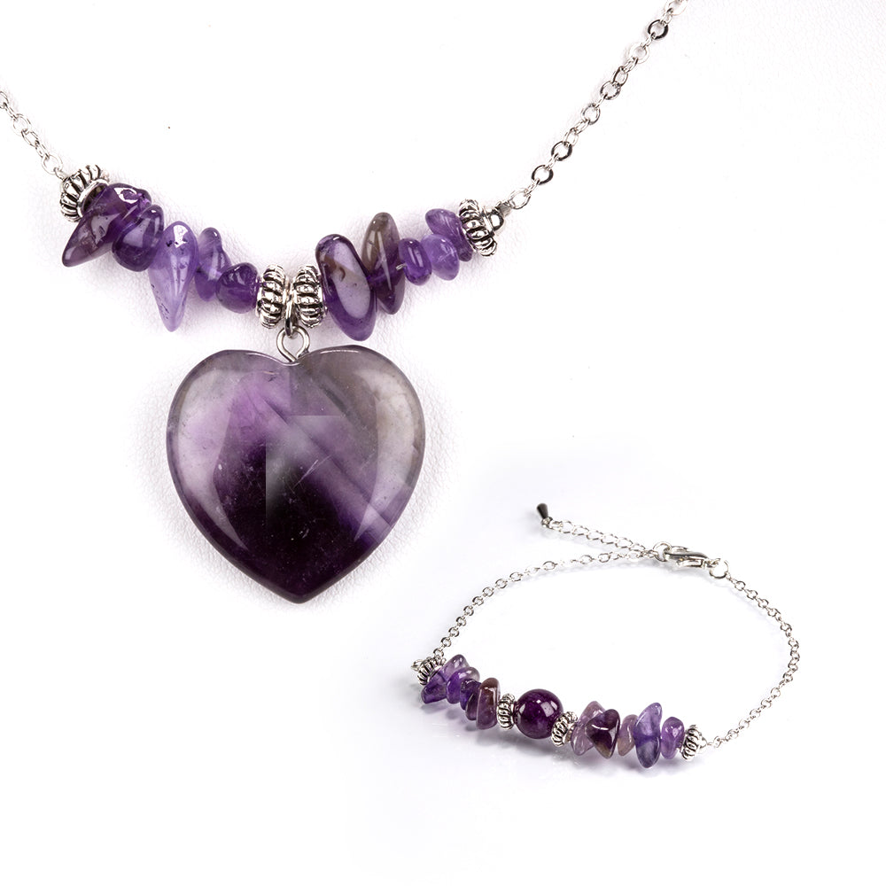 Schmuckgarnitur aus aus goldplattierter Legierung mit Amethyst 1 