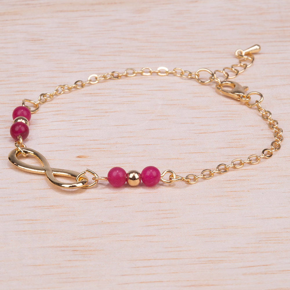 Armband aus goldplattiertesr Legierung mit Rubin 2 