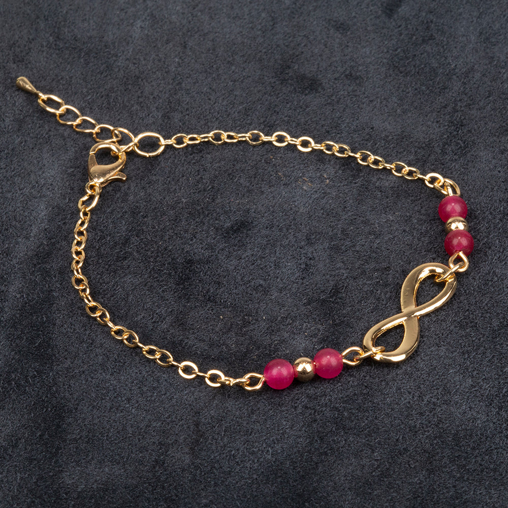 Armband aus goldplattiertesr Legierung mit Rubin 3 