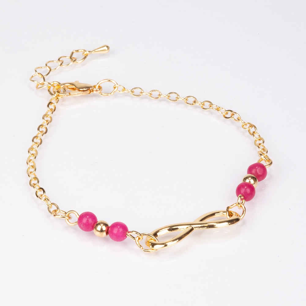 Armband aus goldplattiertesr Legierung mit Rubin 1 