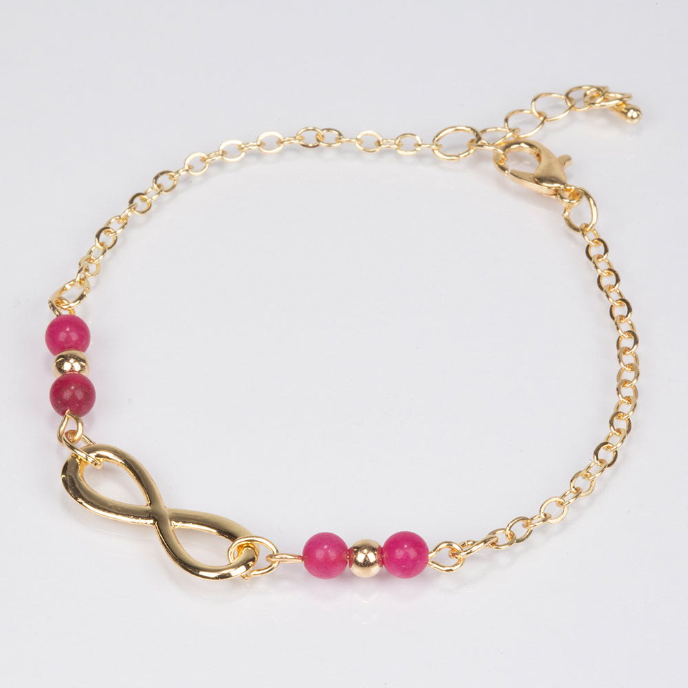 Armband aus goldplattiertesr Legierung mit Rubin