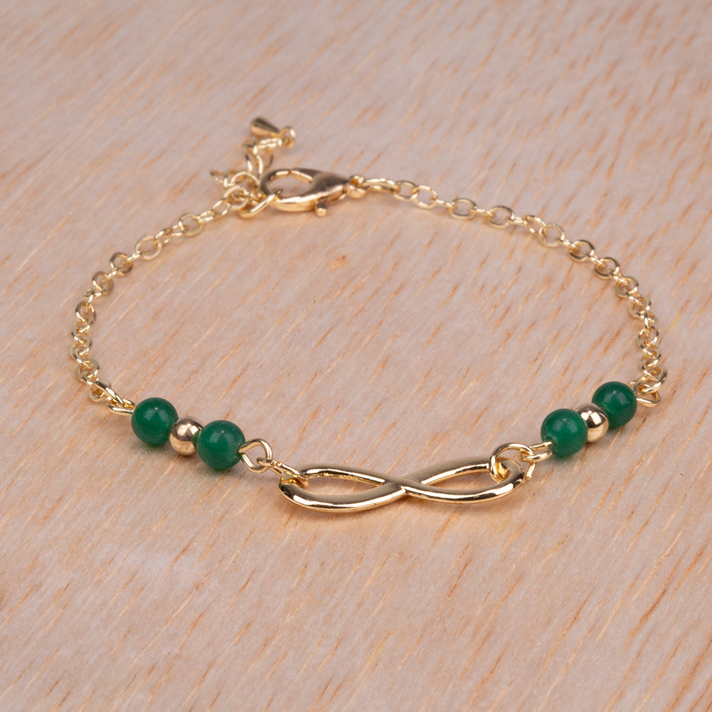 Armband aus goldplattiertesr Legierung mit Smaragd 3 