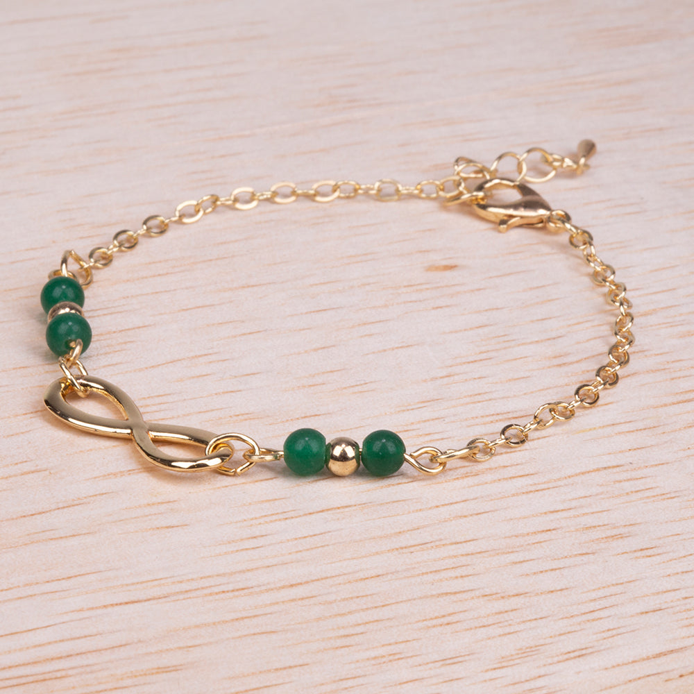 Armband aus goldplattiertesr Legierung mit Smaragd 2 