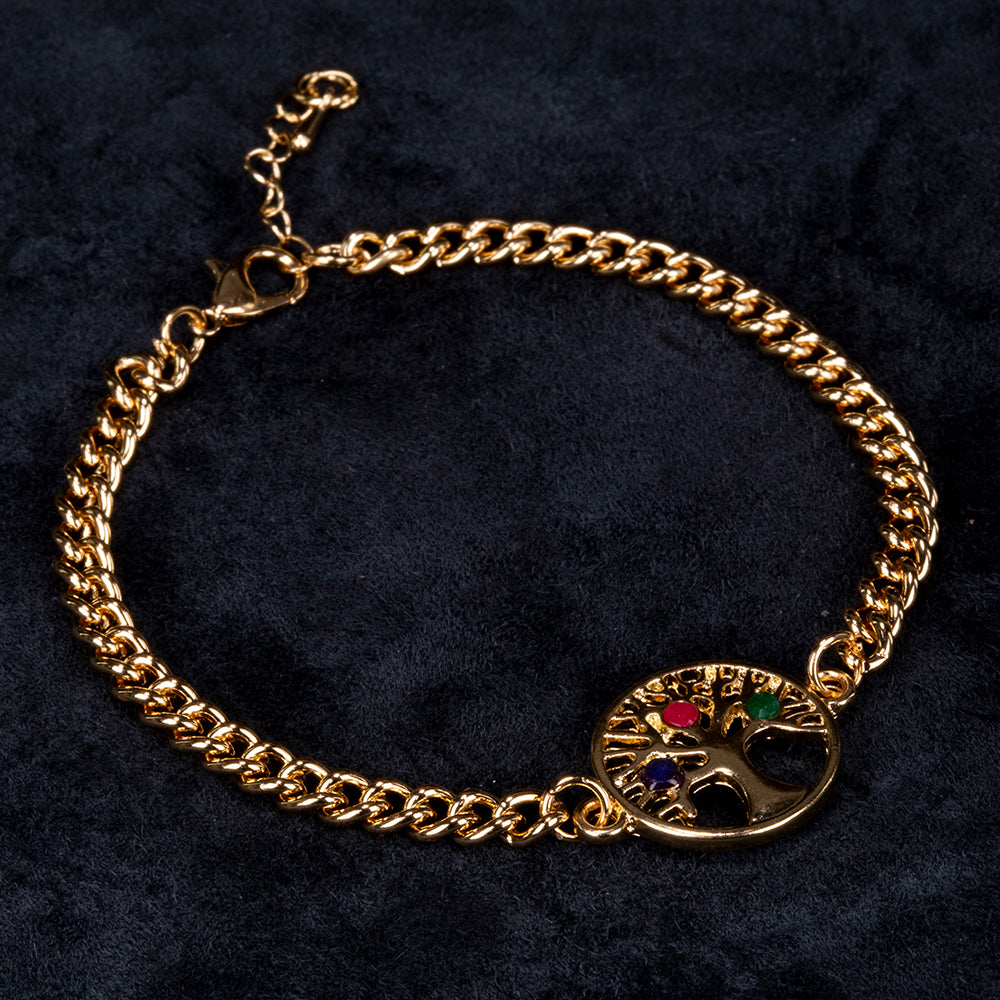 Armband aus goldplattiertesr Legierung mit Rubin und Saphir 2 