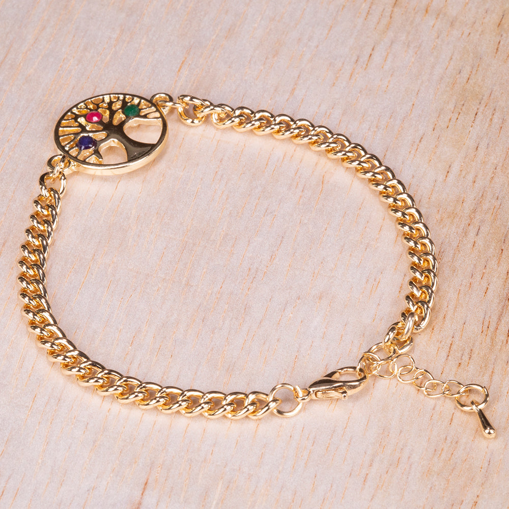 Armband aus goldplattiertesr Legierung mit Rubin und Saphir 3 