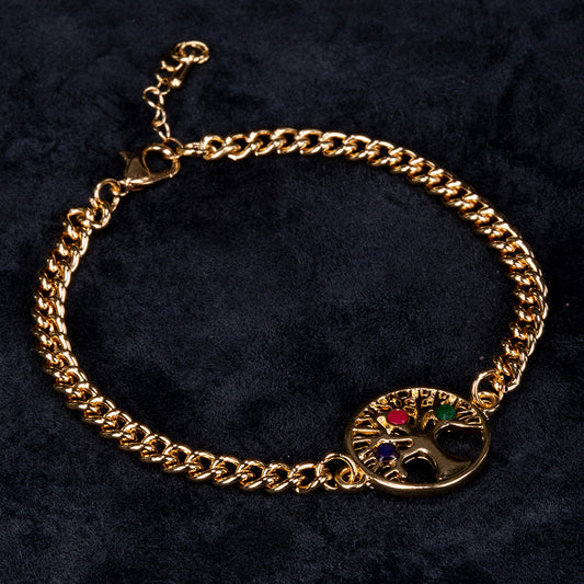 Armband aus goldplattiertesr Legierung mit Rubin und Saphir