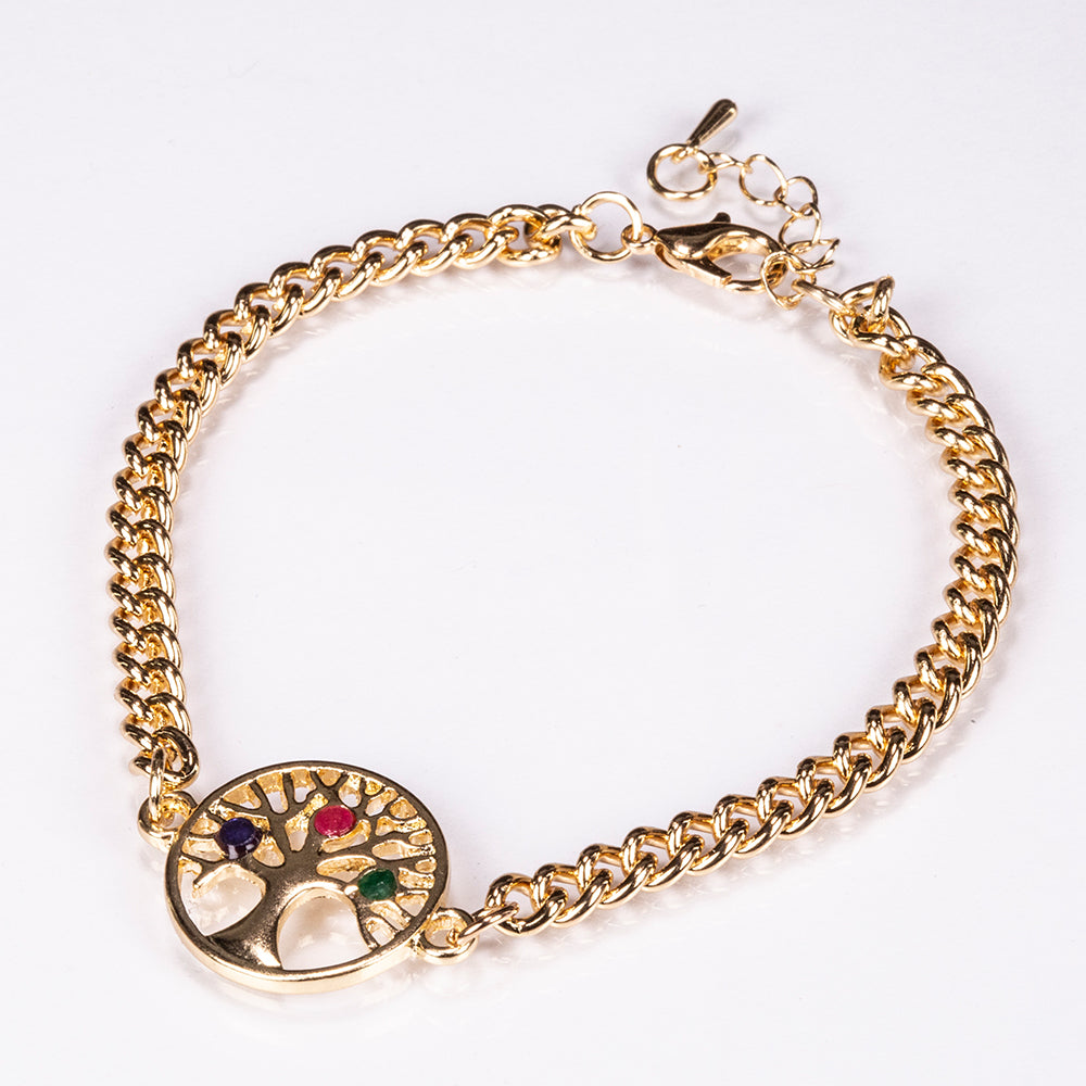 Armband aus goldplattiertesr Legierung mit Rubin und Saphir 1 