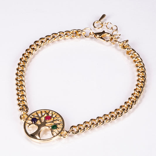 Armband aus goldplattiertesr Legierung mit Rubin und Saphir