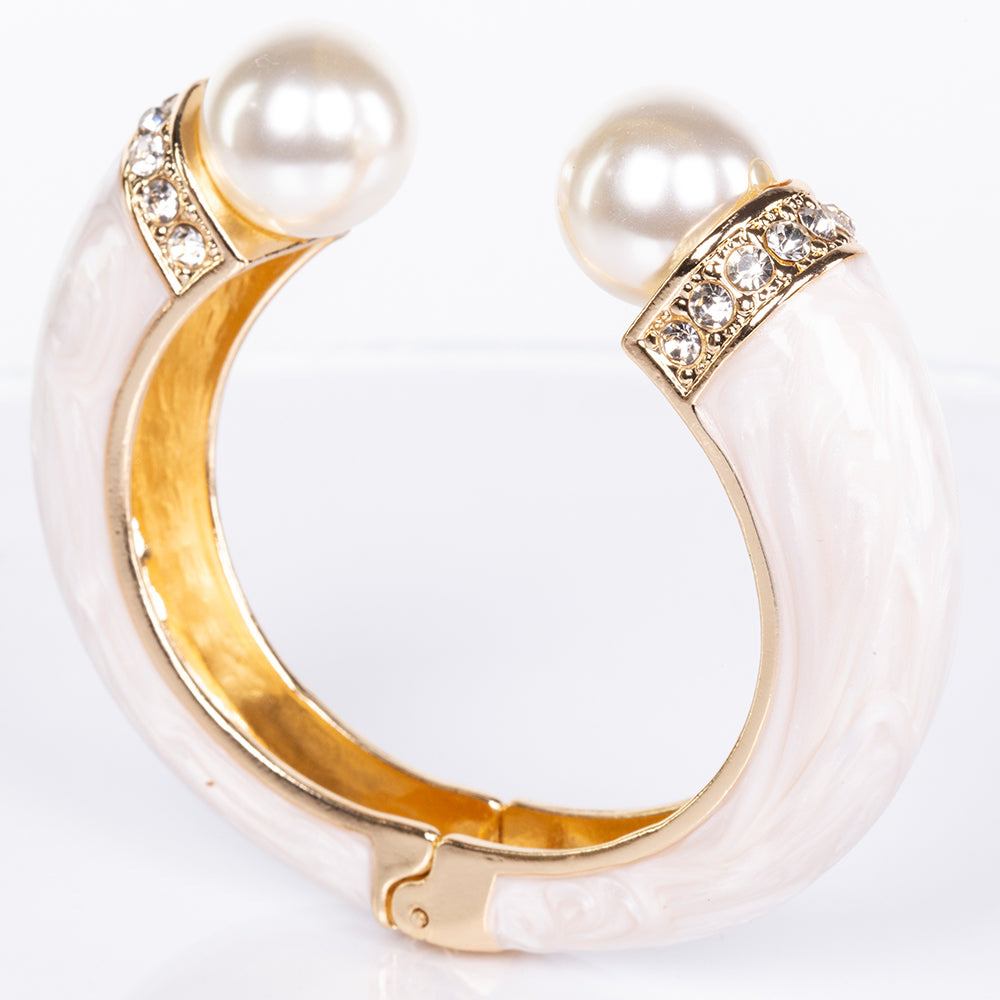 Armband aus goldplattiertesr Legierung mit weißem Emporia® Kristall