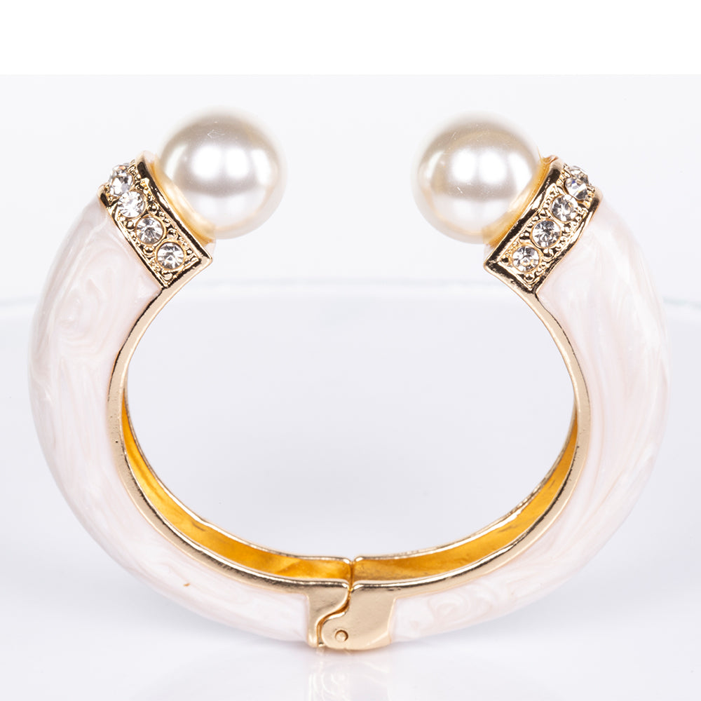 Armband aus goldplattiertesr Legierung mit weißem Emporia® Kristall 3 
