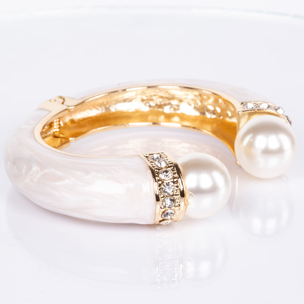 Armband aus goldplattiertesr Legierung mit weißem Emporia® Kristall