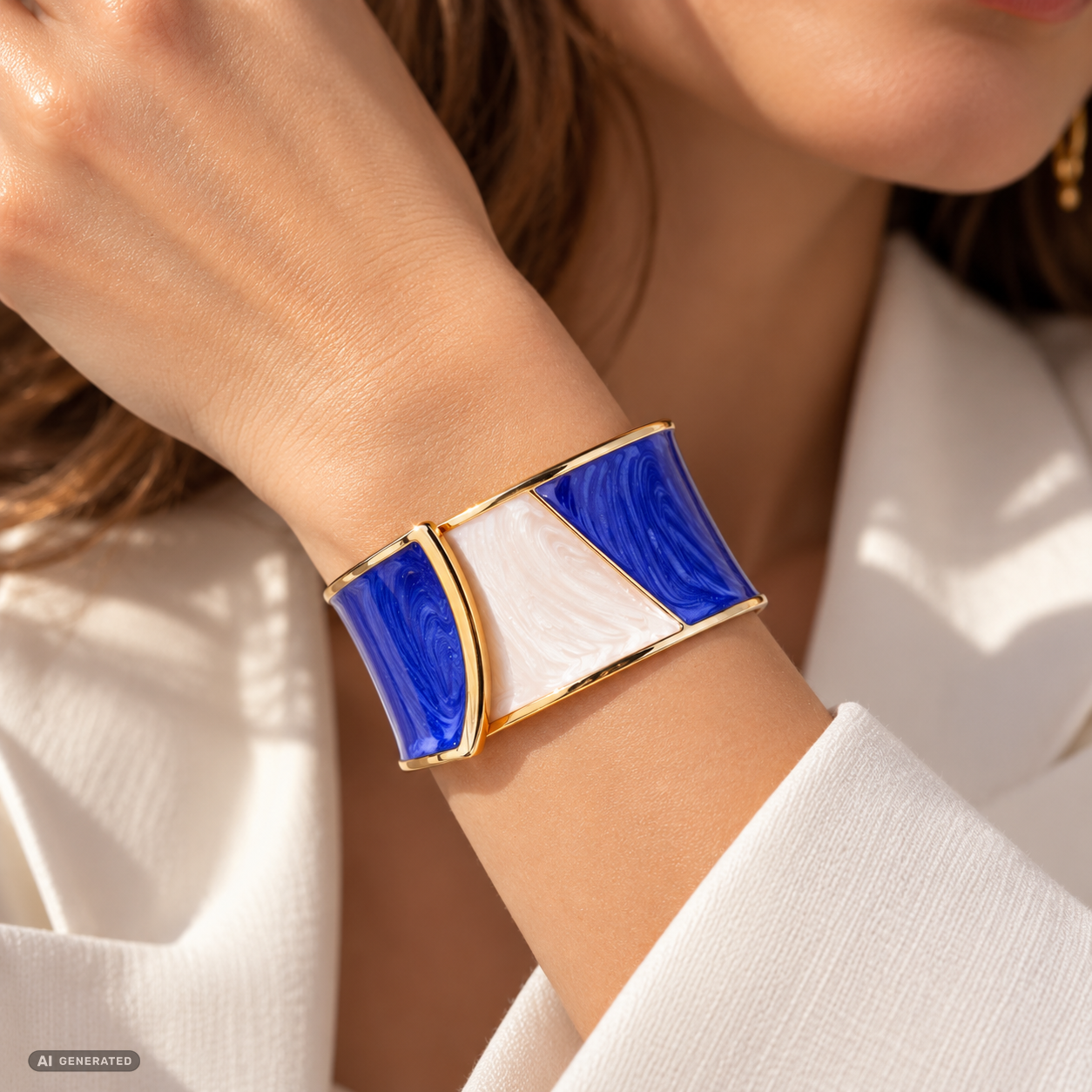 Armband aus goldplattiertesr Legierung mit Emaille 1 