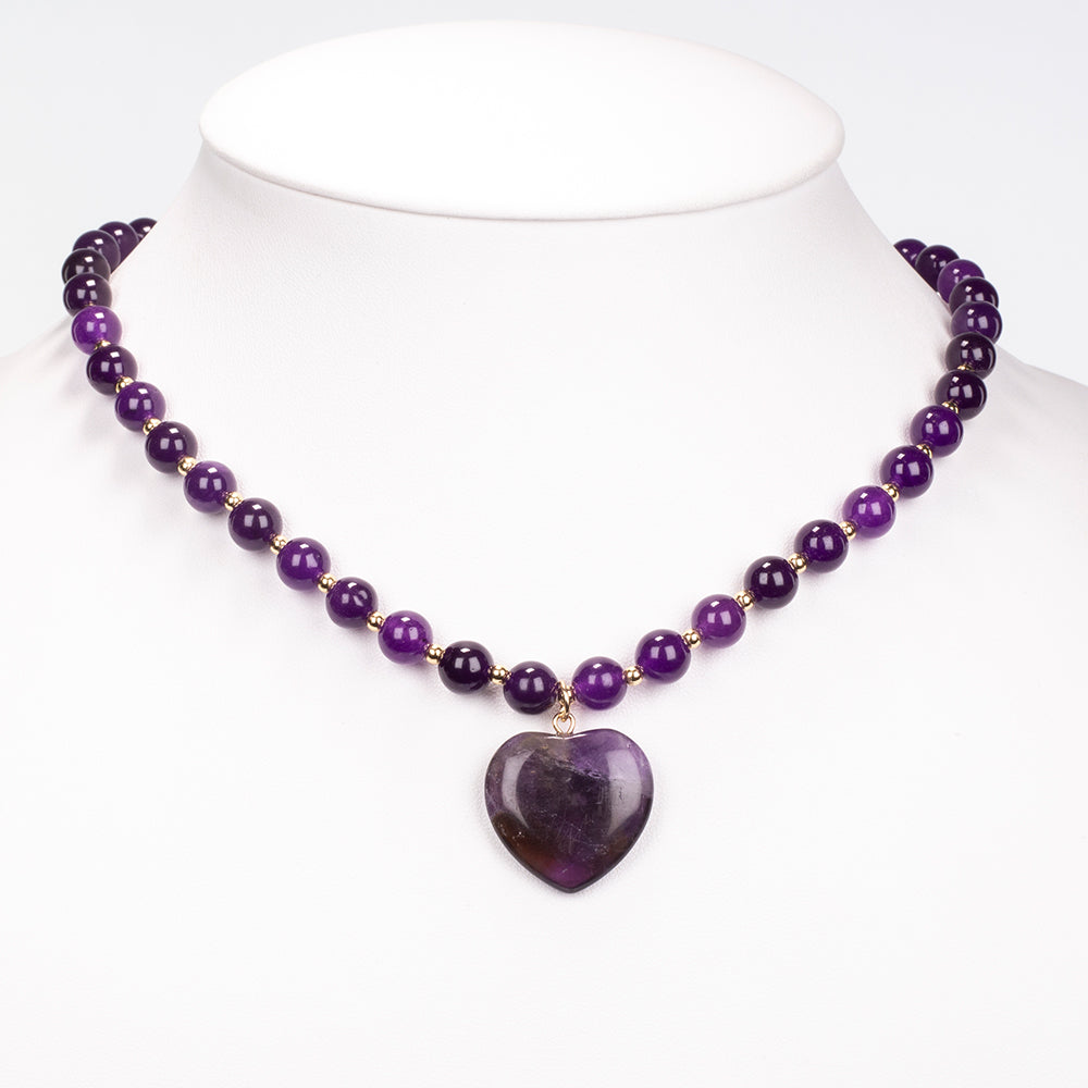 Halskette aus goldplattierter Legierung mit Amethyst 1 