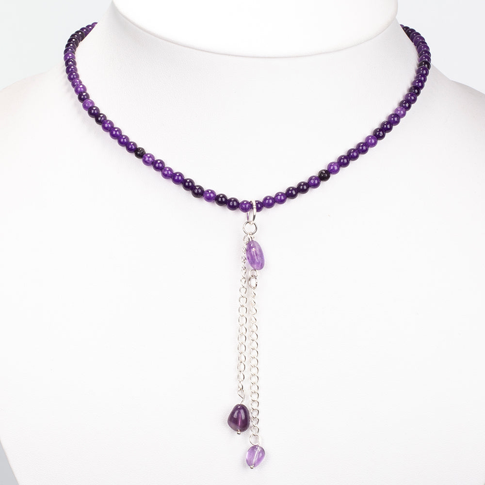 Silberhalskette mit Amethyst 1 