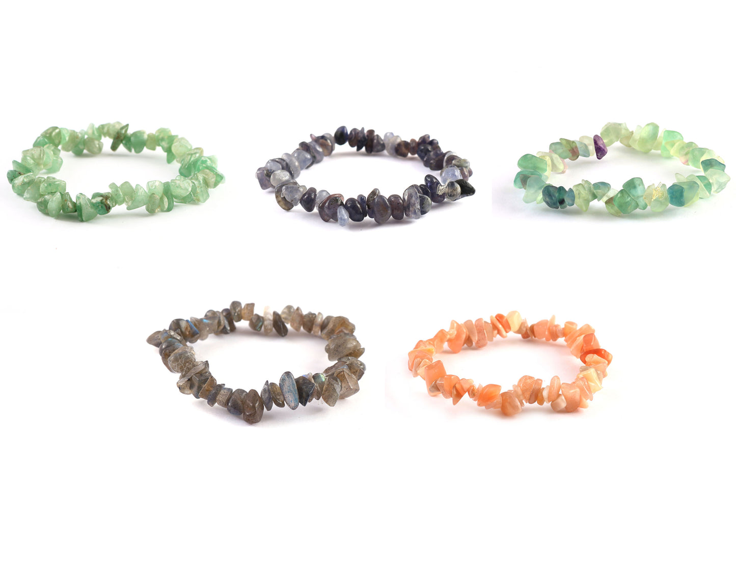 Schmuckgarnitur aus Nugget mit Labradorit und Zitrin