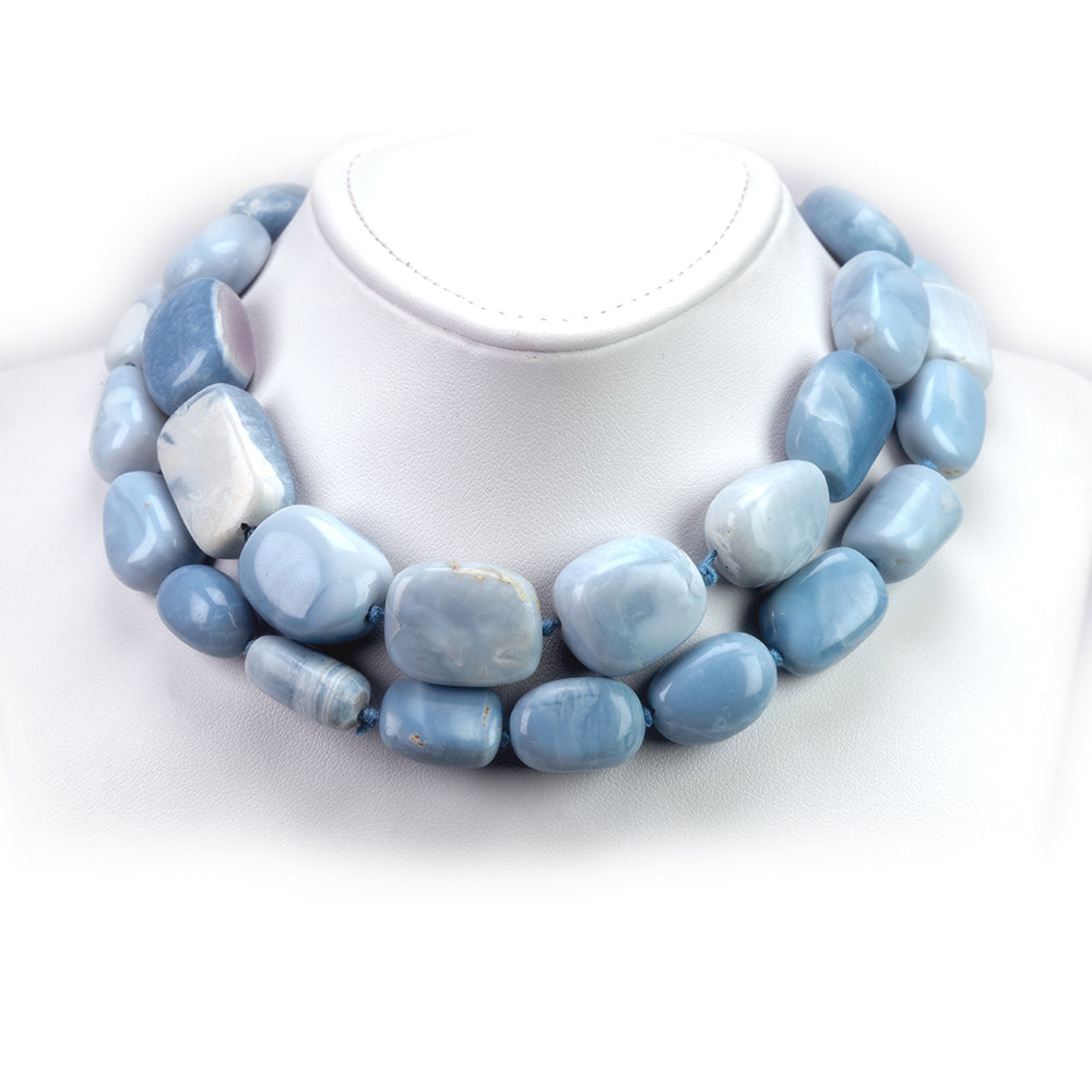 künstlicher Perle Halskette mit blauem Opal 4 