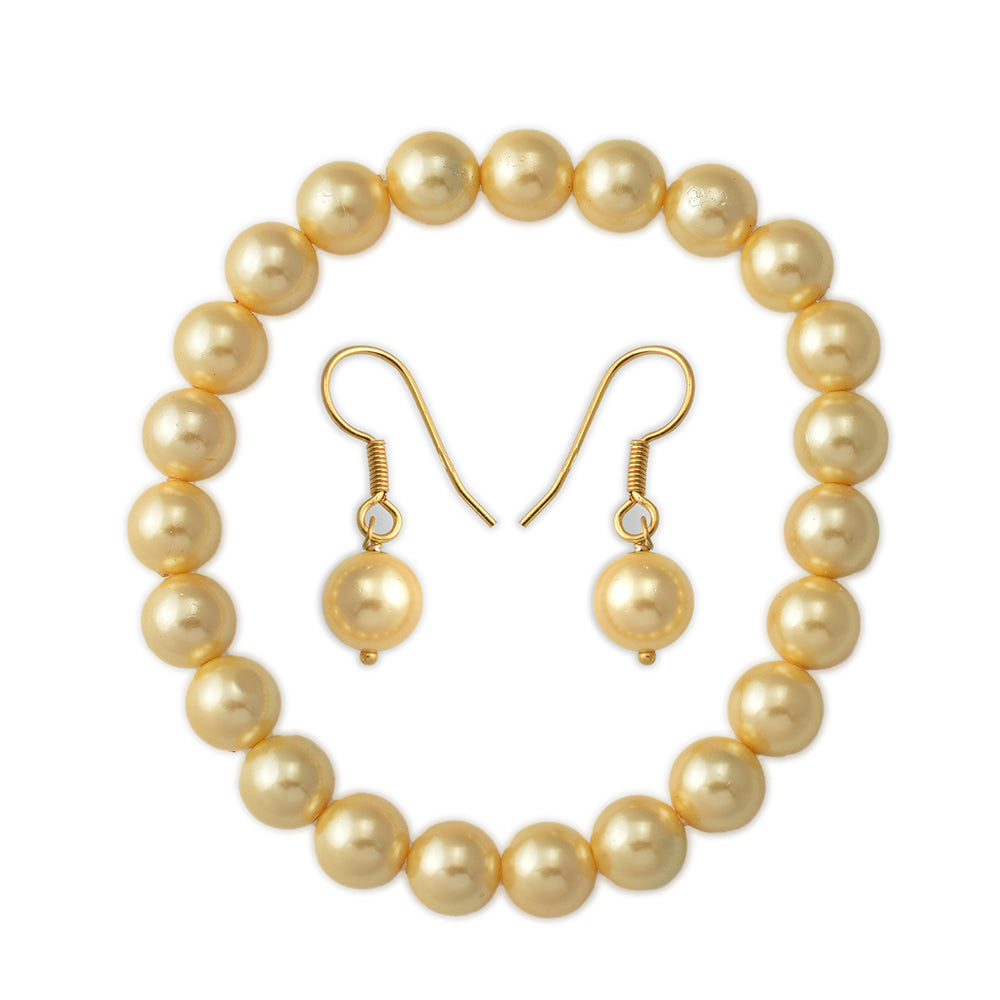 schmuckgarnitur aus Goldplattierte Silber mit Muschelperle 5 