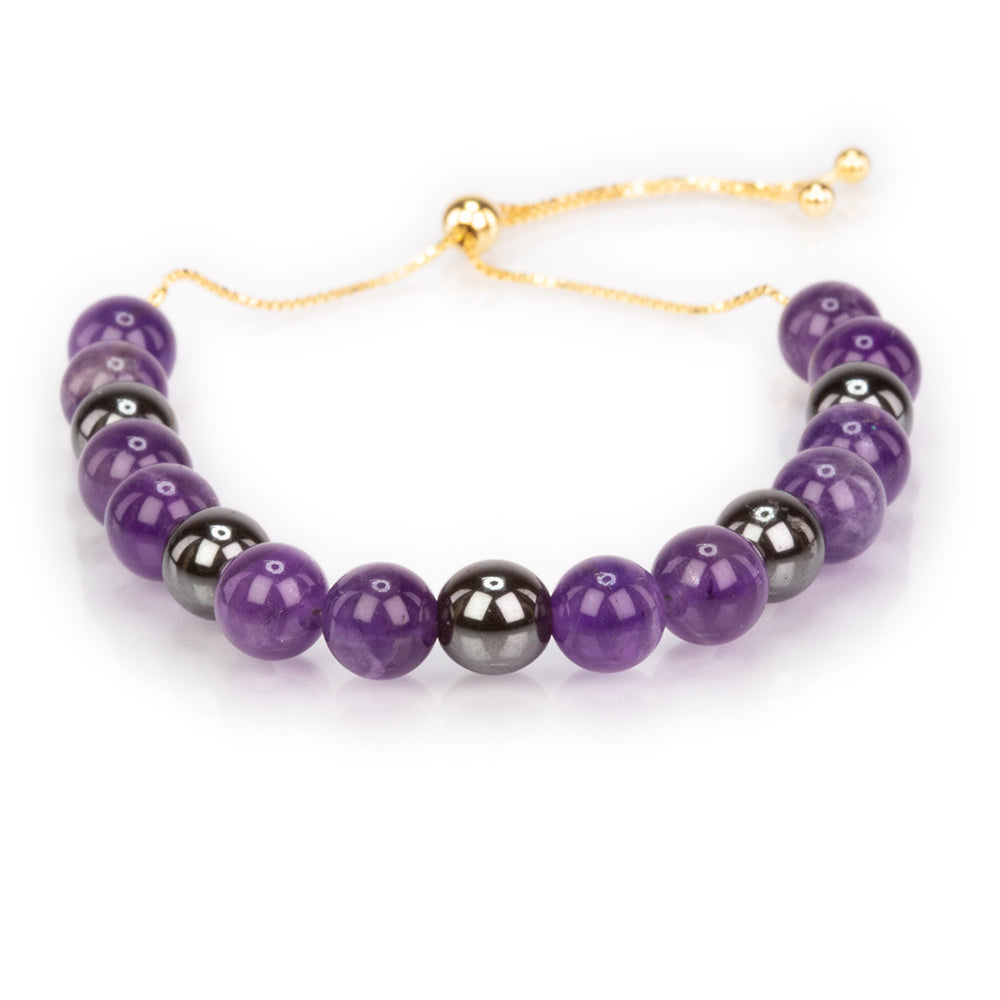 Goldplattiertes Silberarmband mit Amethyst