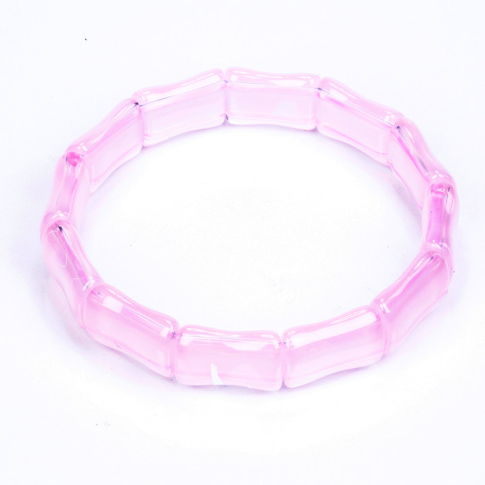 Künstlicher Perle Armband mit rosafarbenem Quarz 1 