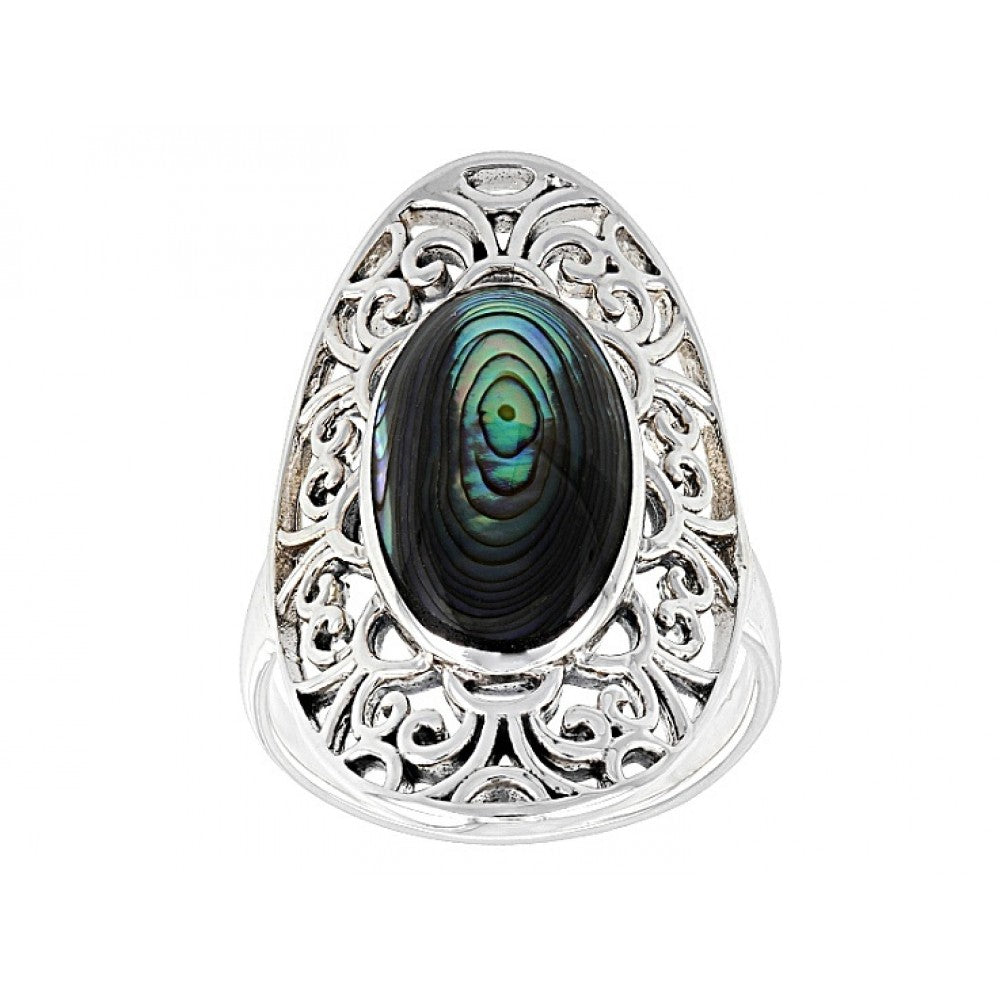Silberring mit Abalone Muschel 1 