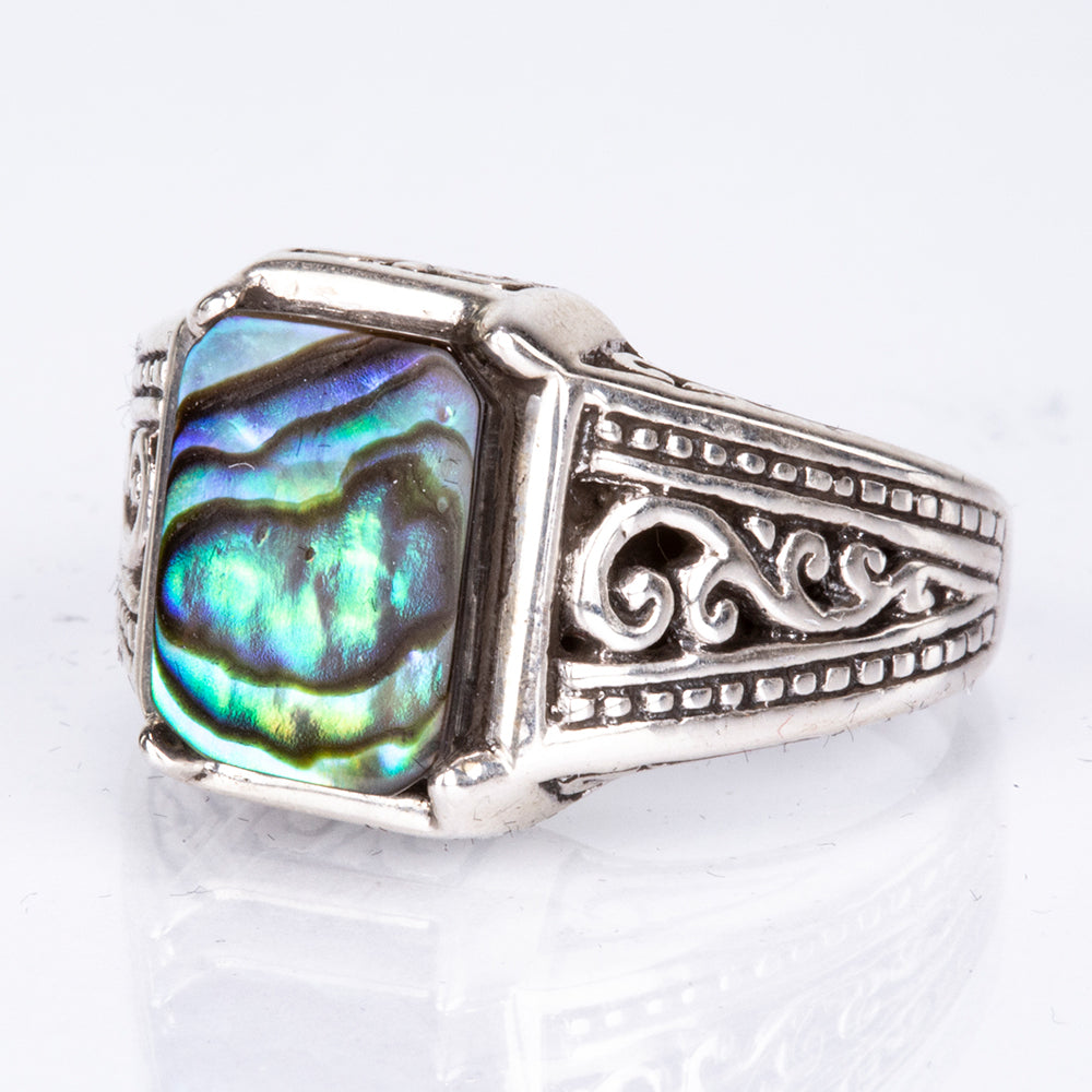 Silberring mit Abalone Muschel 4 