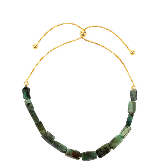 Goldplattiertes Silberarmband mit brasilianischem Smaragd