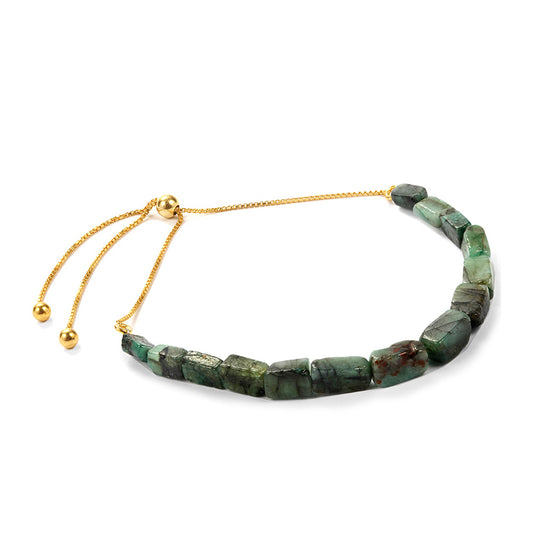 Goldplattiertes Silberarmband mit brasilianischem Smaragd