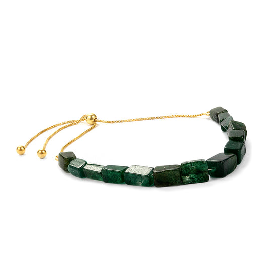 Goldplattiertes Silberarmband mit grünem Aventurin