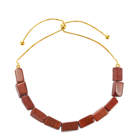 Goldplattiertes Silberarmband mit rotem Jaspis